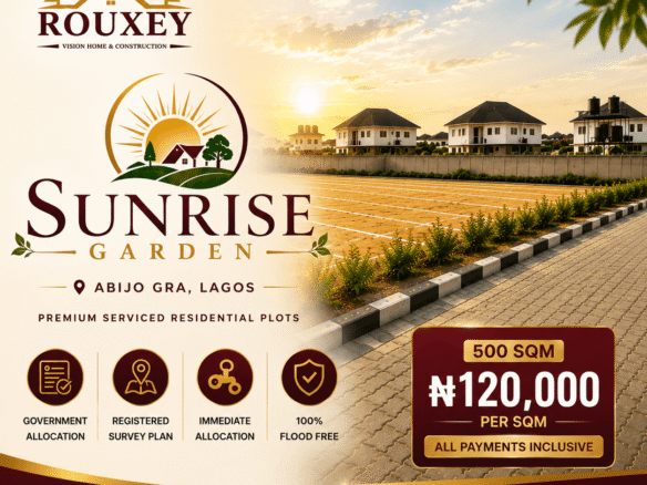Sunrise Garden premium serviced residential plots in Abijo GRA, Lagos