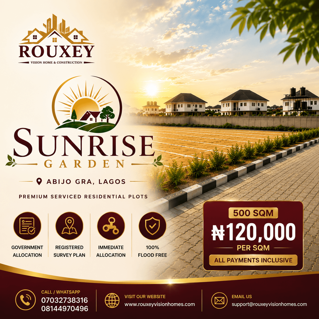sunrise-garden-infrastructure-rouxey-vision-homes-and-construction Sunrise Garden premium serviced residential plots in Abijo GRA, Lagos